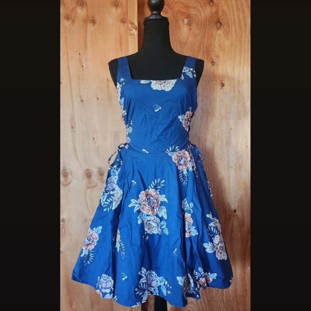 Bailey Blue Floral Dress BUY1 GET1 FREE - Picture 1 of 6